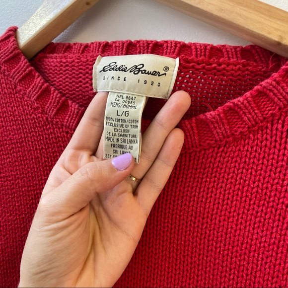 Vintage Eddie Bauer Red Knit Sweater - Picture 5 of 5